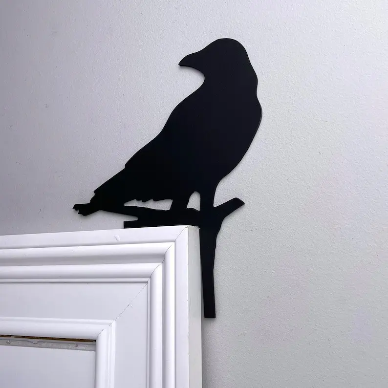 Halloween Door Corner Sign Cute Bird Witch Cat Black Wooden Hanging Ornament Party Home Wall Doors Frame Decorations