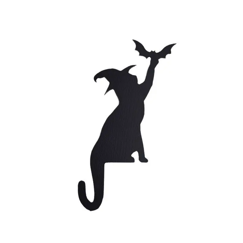 Halloween Door Corner Sign Cute Bird Witch Cat Black Wooden Hanging Ornament Party Home Wall Doors Frame Decorations