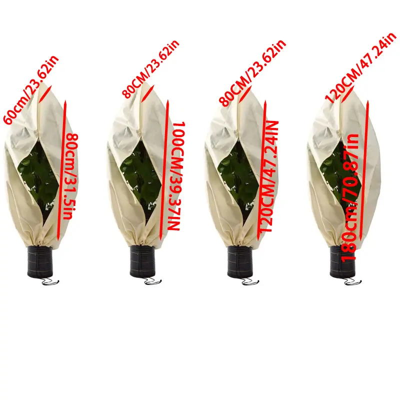 Plant Covers Freeze Protection,  Winter Cold Weather Frost Blankets Shrub Jacket with Drawstring Reusable  Protection  Outdoor