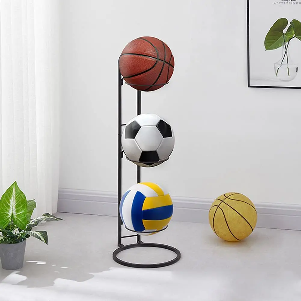 Basketball Ball Storage Rack 3 Tier Cube Ball Storage Holder Sport Equipment Innovative Vertical Display Stand