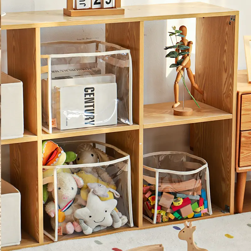 Transparent Storage Box Family's Toys Storage Basket Plush Toys Large-capacity Household Portable Folding Book Storage