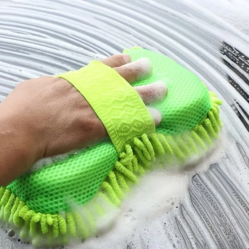 Car Wash Brush, Car Cleaning Sponge Double-Sided Car Washing Detailing Chenille Microfiber Material Ideal for Debris Removal