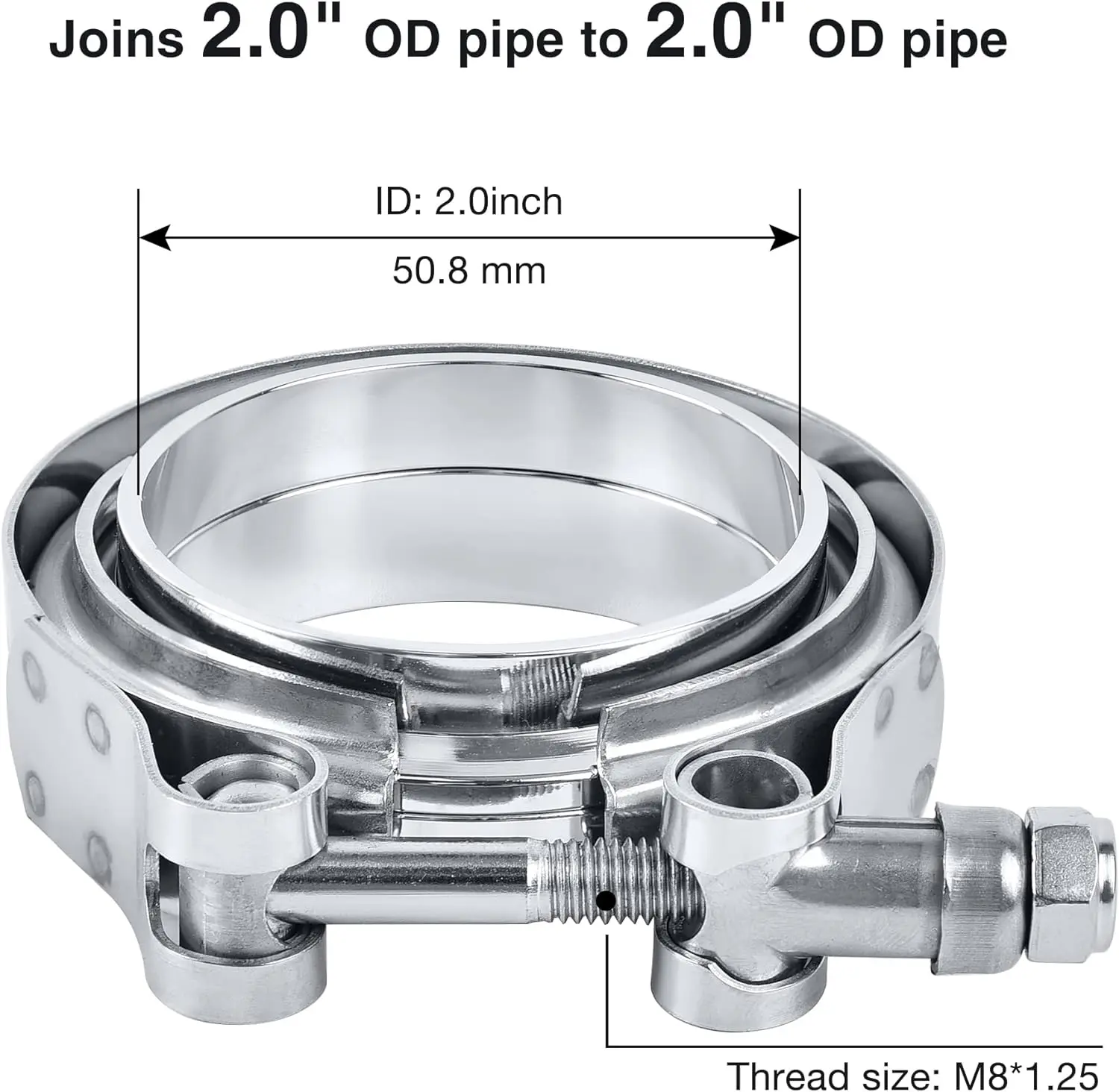 Car 304 Stainless Steel V Band Clamp Turbo Exhaust Pipe Vband Clamp Male Female Flange V Clamp Kits Universal