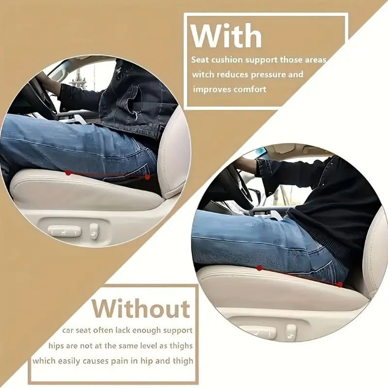 Car Seat Cushion for Car Seat Driver- Memory Foam Car Seat Cushions for Driving  Low Back & Tailbone Pain Relief Car Seat(Black)