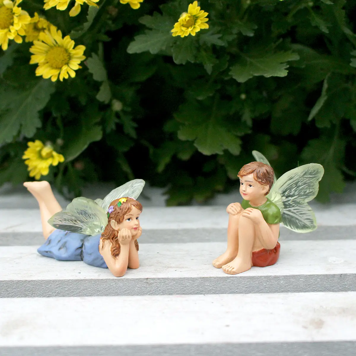 Fairy Statue Potted Decoration Resin Craft Figure Miniature Figurine for Flowerpot Micro Landscape Garden Courtyard Terrarium