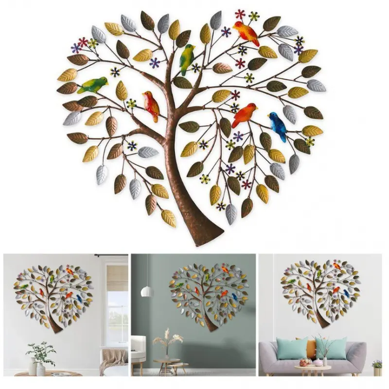 Love Tree Of Life Wall Art Heart Shaped Family Decor Decorative For Kitchen Living Room Ornament