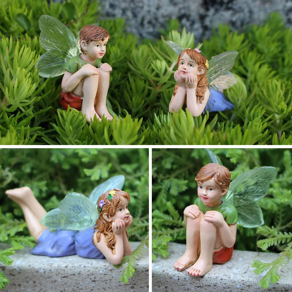 Fairy Statue Potted Decoration Resin Craft Figure Miniature Figurine for Flowerpot Micro Landscape Garden Courtyard Terrarium