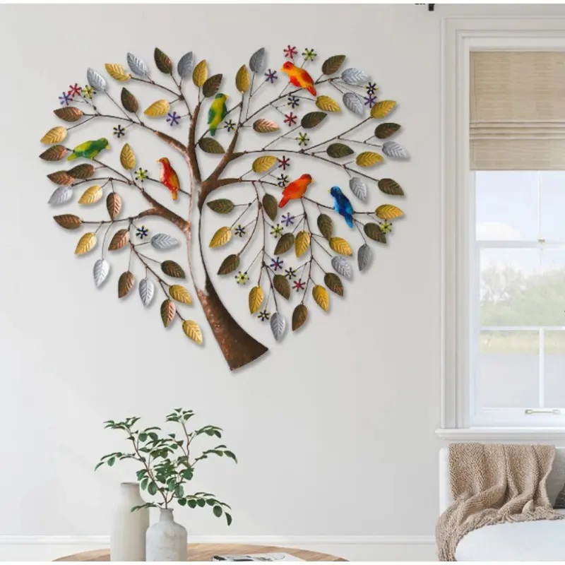 Love Tree Of Life Wall Art Heart Shaped Family Decor Decorative For Kitchen Living Room Ornament