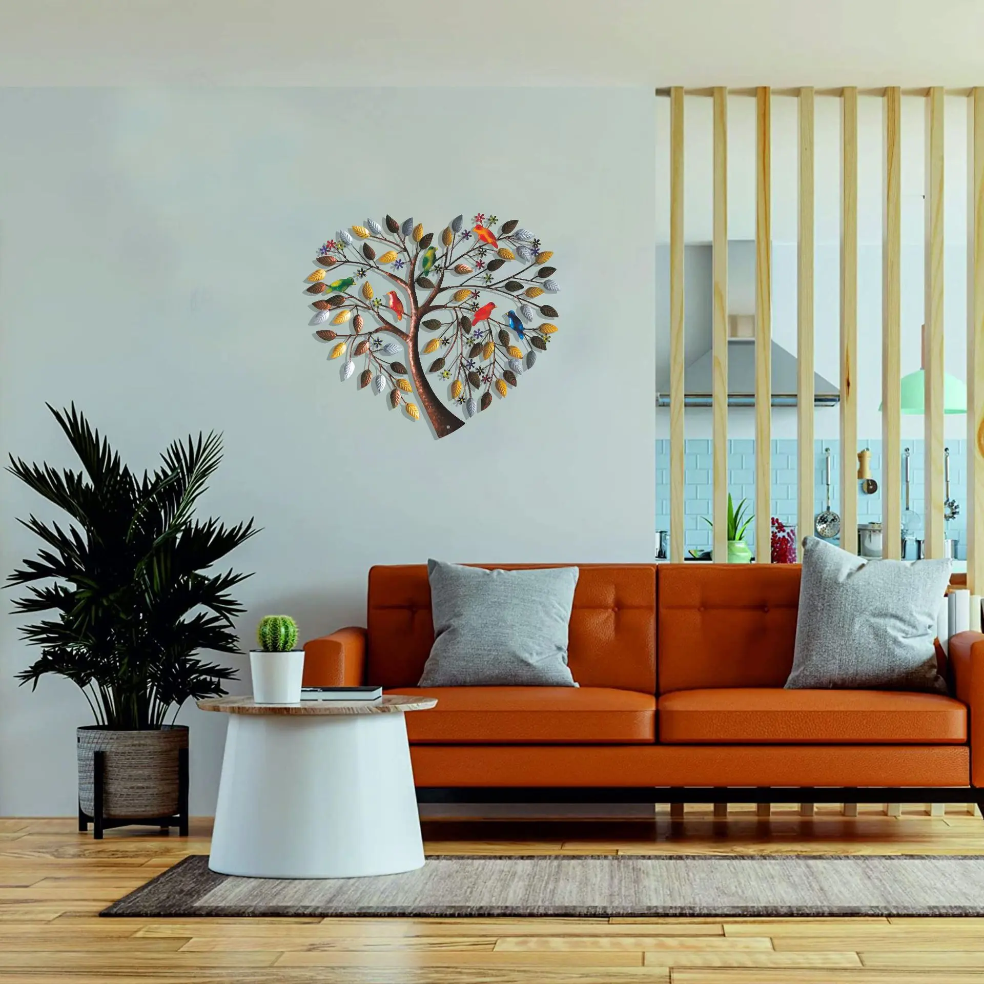 Love Tree Of Life Wall Art Heart Shaped Family Decor Decorative For Kitchen Living Room Ornament