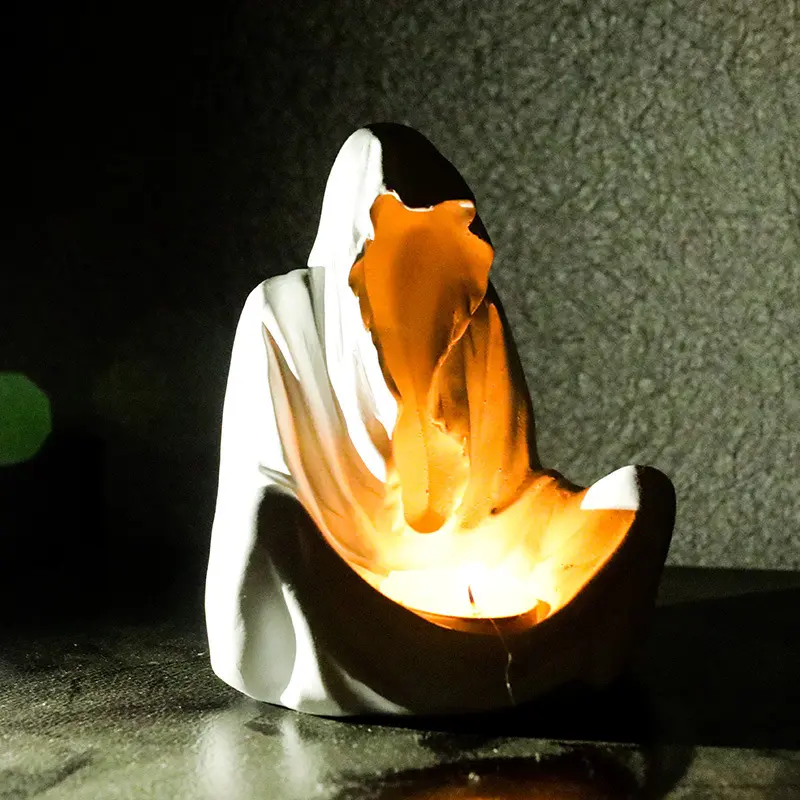 Horror Sitting Ghost Candle Holder Photography Anniversary Birthday Dating Atmosphere Decor Table Living Room Table Decor