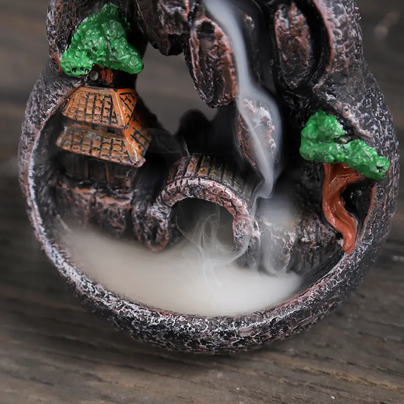 Waterfall Incense Burner Mountain Incense Holders With Backflow Incense ConesIncense Stick For Home Office Aromatcherapy