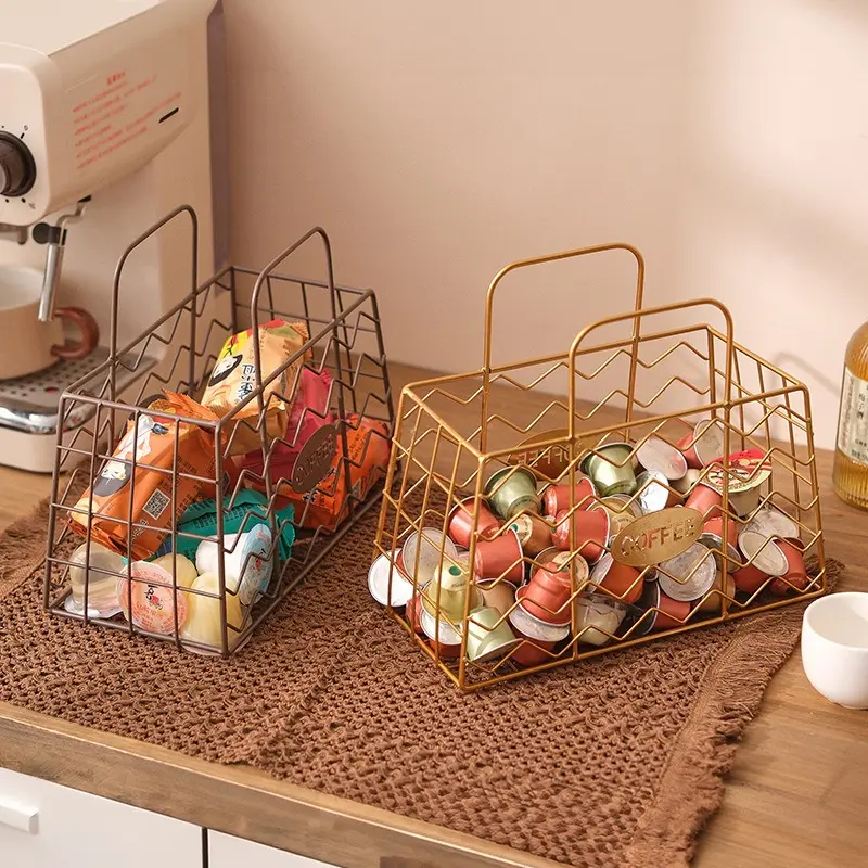 Coffee Pod Basket Coffee Bar Accessories Creamer Holder Iron Espresso Capsule Holder for Hotel Counter Living Room Coffee Bar