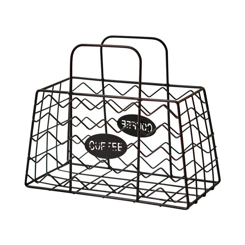 Coffee Pod Basket Coffee Bar Accessories Creamer Holder Iron Espresso Capsule Holder for Hotel Counter Living Room Coffee Bar