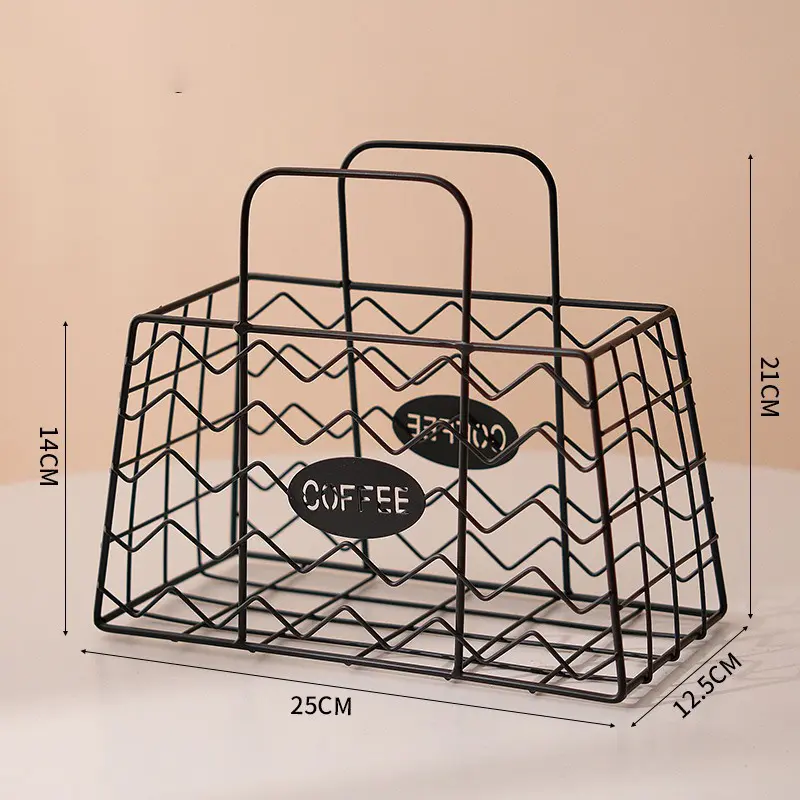 Coffee Pod Basket Coffee Bar Accessories Creamer Holder Iron Espresso Capsule Holder for Hotel Counter Living Room Coffee Bar