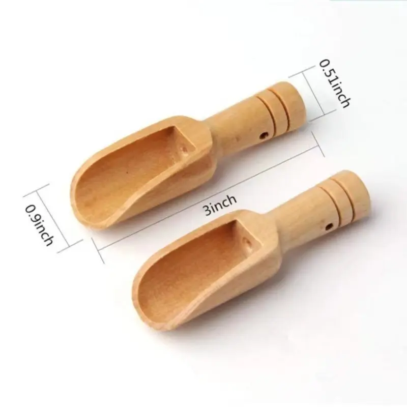 100PCS Mini Wooden Spoons, Bath Salt Spoon, Wooden Candy Spoon, Washing Powder Spoon Spice Spoons for Sugar Scrubs, Cooking