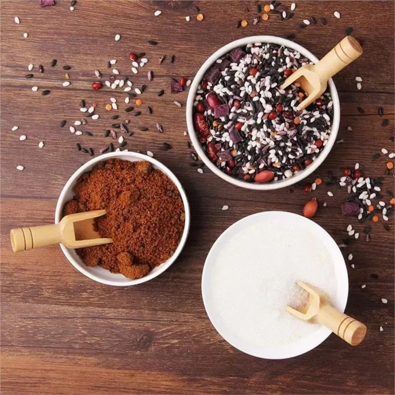 100PCS Mini Wooden Spoons, Bath Salt Spoon, Wooden Candy Spoon, Washing Powder Spoon Spice Spoons for Sugar Scrubs, Cooking