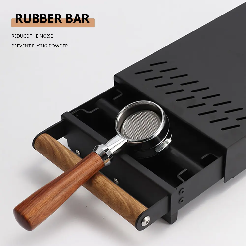 Wood Handle Drawer Coffee Knock Box Espresso Grounds Residue Stainless Steel Coffee Grounds Box Powder Residue Bucket Barista