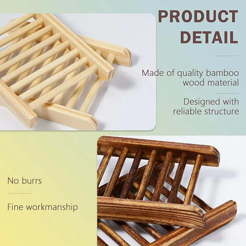 10/20/50 Pcs Wood Soap Holder Bulk Bathroom Wooden Soap Dish Tray Wood Soap Saver Hand Craft Bathtub Self Draining Dish for Soap