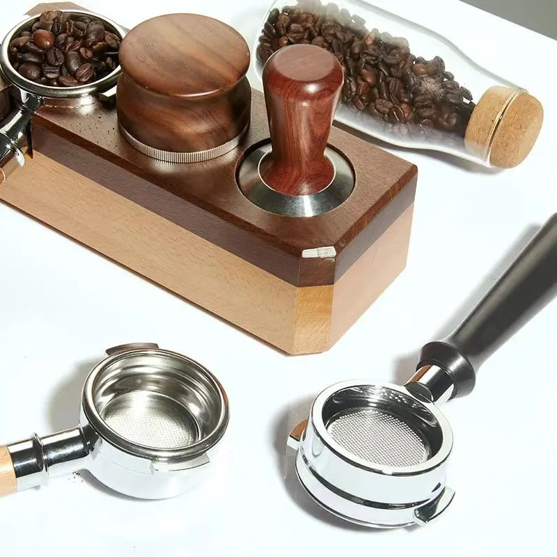 58mm E61 Coffee Machine Filter Holder Double Ears Bottomless Portafilter with Wooden Handle Replacement Wholesale & Dropship