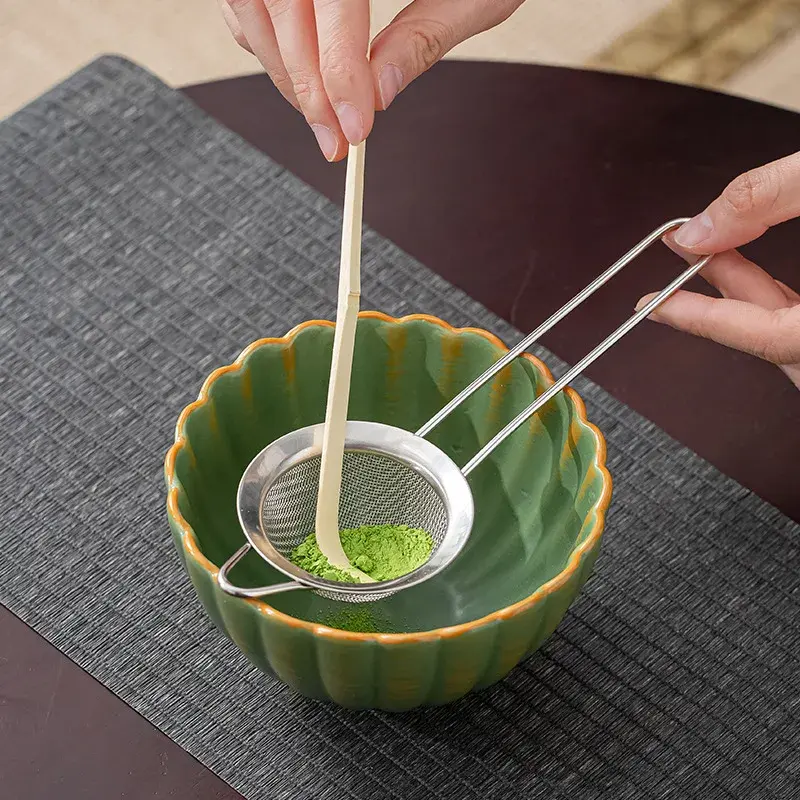 6 Pcs Japanese Bamboo Matcha Powder Whisk Teaspoon Ceramic Bowl Tranditional Tea Matcha Whisk Sets Home Tea-making Accessories