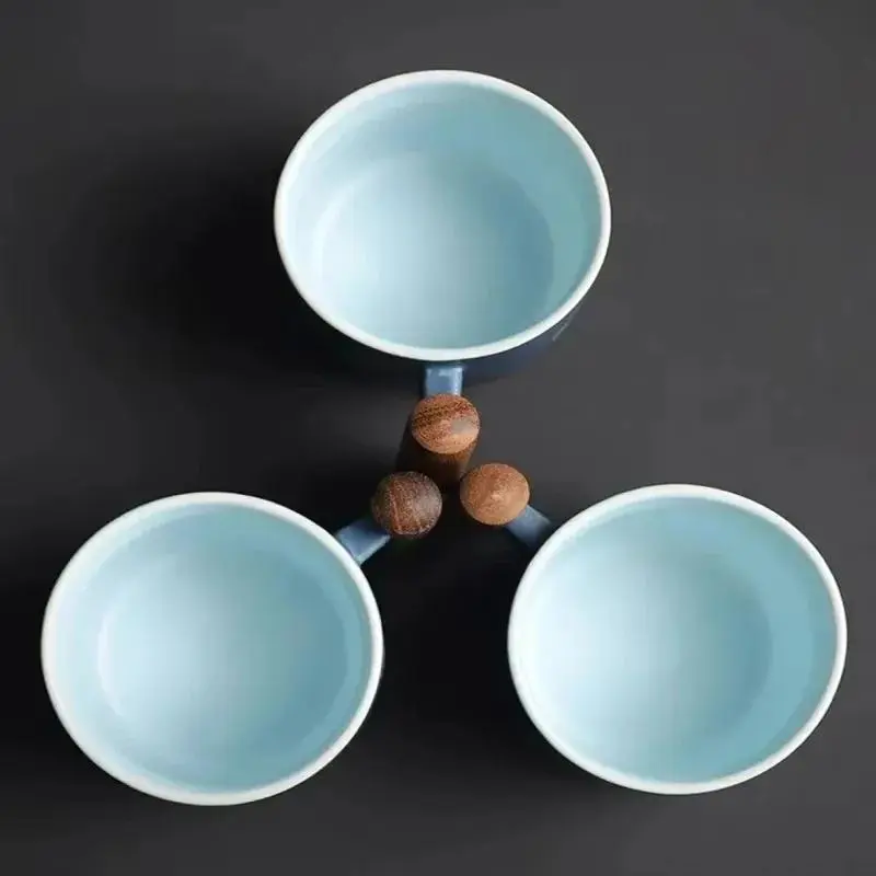 1-6PC Ceramic Retro Coffee Cup Office Water Cup Filter Tea Mug Wooden Handle Coffee Mug Handmade Tea Coffee Cup Birthday Gift