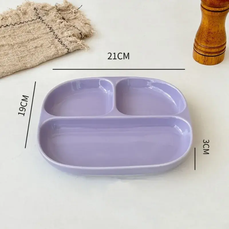3Grid Plates for Food Dinner Plates Dinnerware Dining Compartment Plate Serving Dishes Salad Kitchen Eco-friendly Tableware
