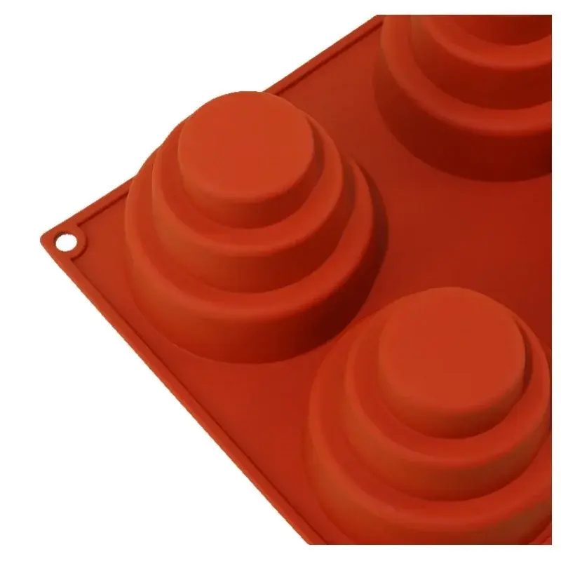 6 Cavities Silicone Mini Tiered Cake Pan Heat Resistance 3 Tier Cupcake Pan Cake Mould Multi Tiered Mould Silicone Cupcake Molds