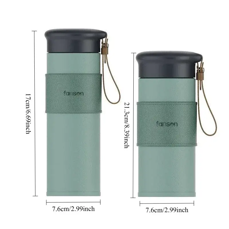 Portable Thermos Cup 304 Stainless Steel Coffee Cup Leather Textured Travel Office Water Bottle Drinkware Vacuum Flasks Gifts