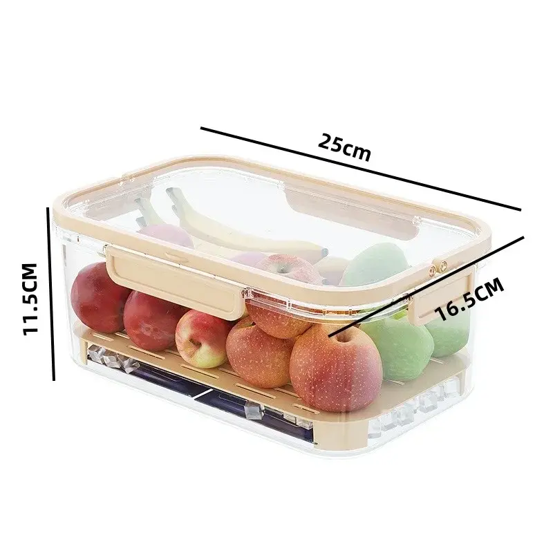 Portable Crisper Large Capacity Multifunctional Sealed Handheld Food Preservation Box Vegetable Fruit Sealed Box Drain Basket