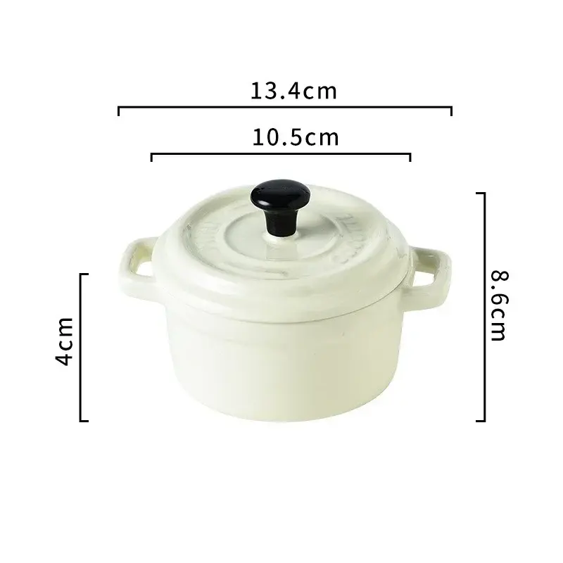 200ML Ceramic Breakfast Bowl Ramekins with Lids Oven Safe Creme Brulee,Mini Casserole Souffle Cover&Handle for French Onion Soup