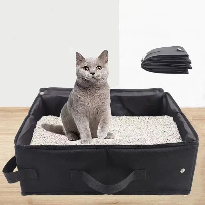 Foldable Cat Litter Box Portable Folding Pet Supplies Dog Toilet Doghouse Waterproof Cat Litter Box for Travel Home Outdoor Car