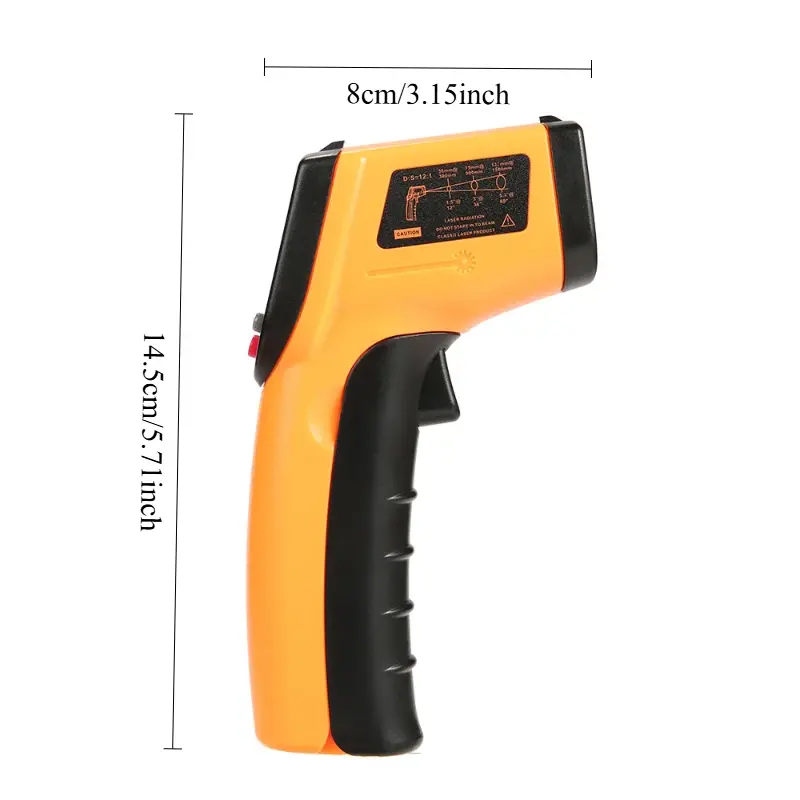 Infrared Thermometer Handheld Heat Temperature Tester Non-Contact Pyrometer Oil Temperature Thermometer Home Instrument Tool