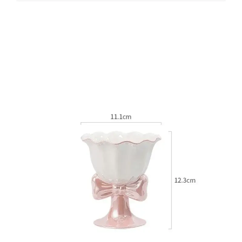 1Pcs 180ML Ceramic Ice Cream Footed Dessert Bowl Cup Milk Yogurt Cereal Dessert Serving Dish Fruit Salad Pudding Trays