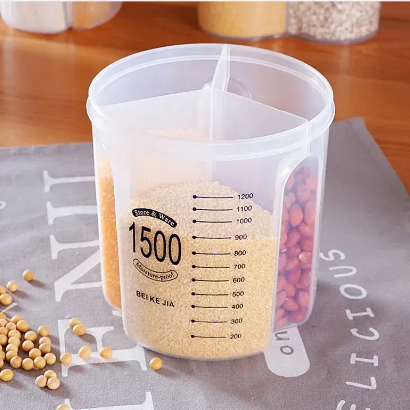 Kitchen Storage Box Transparent Multigrain Storage Tank Spaghetti Cereal Separate Dispenser Organizer Container Kitchen Gadgets