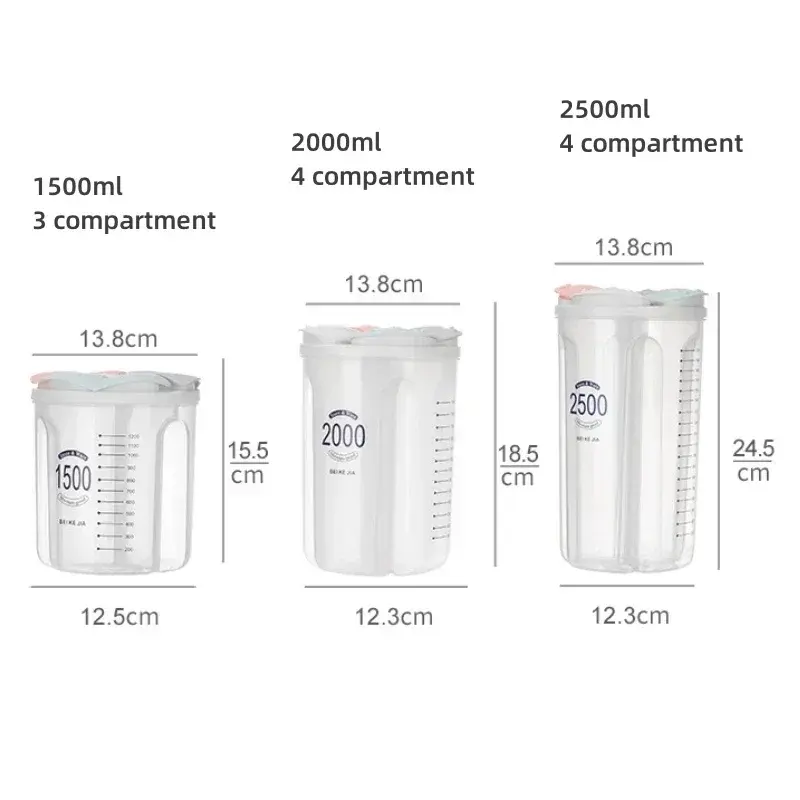 Kitchen Storage Box Transparent Multigrain Storage Tank Spaghetti Cereal Separate Dispenser Organizer Container Kitchen Gadgets