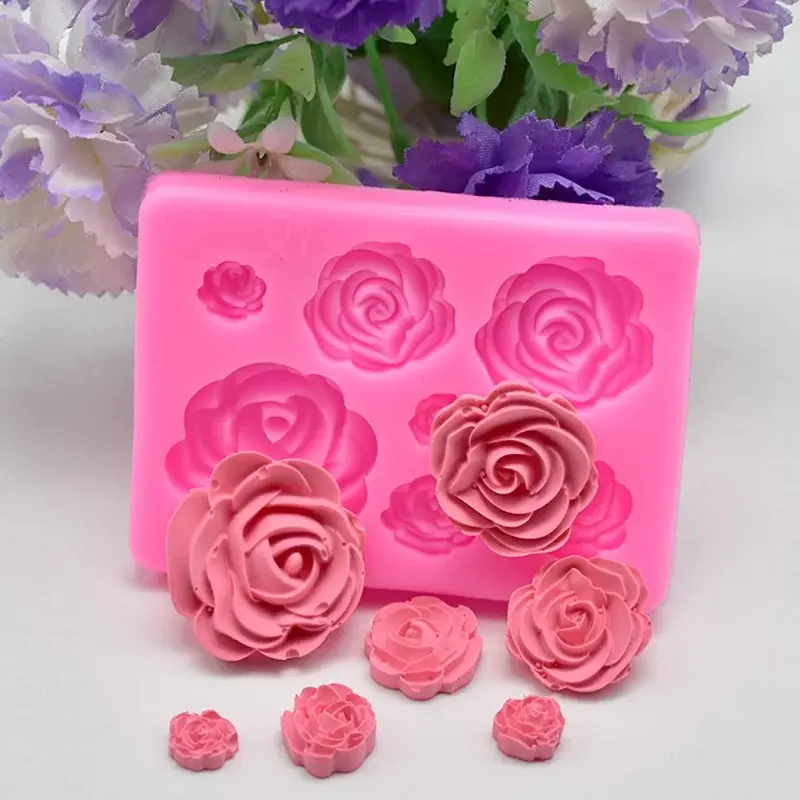 3D Flower Silicone Molds DIY Fondant Craft Cake Candy Chocolate Ice Pastry Baking Tool Mould Handmade Soap Mold Cake Decoration