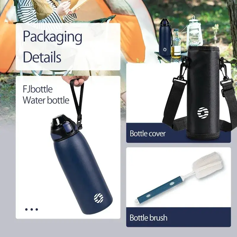FEIJIAN Water Bottle Vacuum Sports Bottle Warm and Cold Drink Stainless Steel Large Capacity Vacuum Flask Portable Drinkware