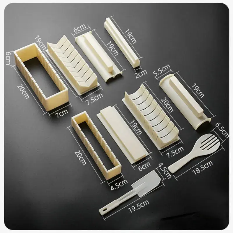 Sushi Molds Plastic Heart/Round/Square Sushi Tools Household Simple Sushi Making Gadgets Multifunctional DIY Moulds with Shovel