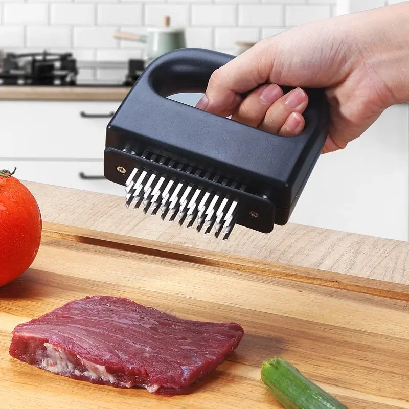 Meat Tenderizer with Stainless Steel Ultra Sharp Needle Blades Kitchen Cooking Tool Best for Tenderizing BBQ Marinade Accessorie