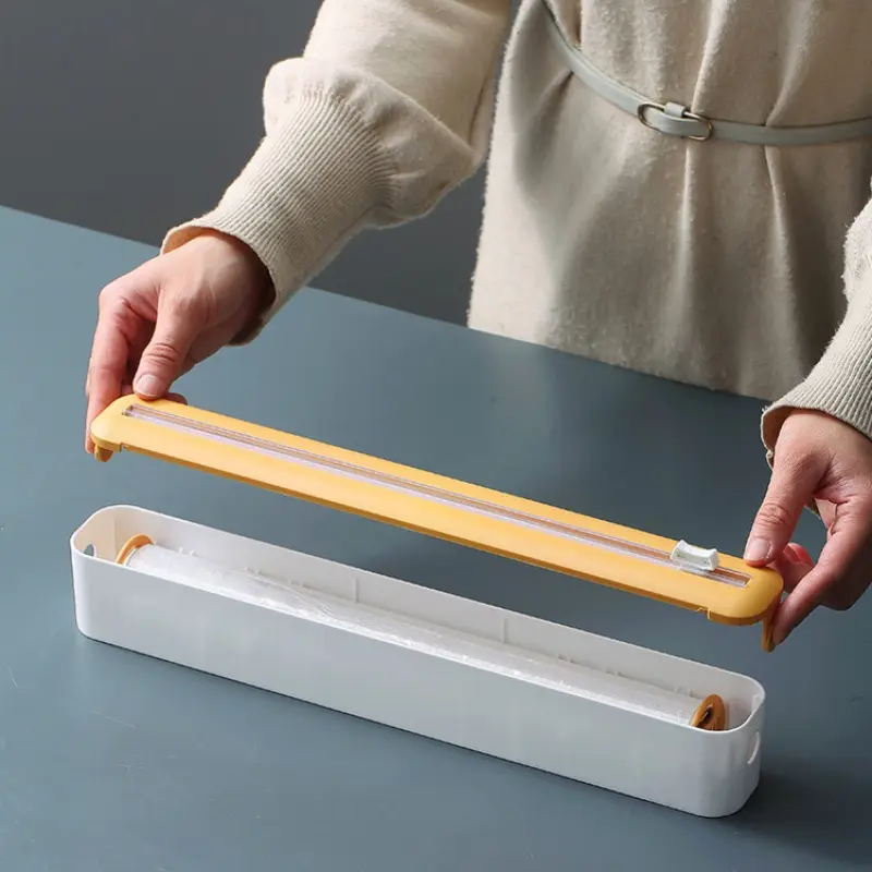 Plastic Wrap Cutting Box Cling Film Cutter Multifunction Food Film Dispenser Waterproof Magnetic Storage Box Kitchen Gadgets