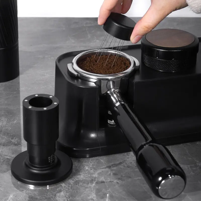 51/53/58mm 2 in 1 Coffee Powder Presser Loose Powder Needle Aluminum Alloy Handle Espresso Machine Balance Powder Presser
