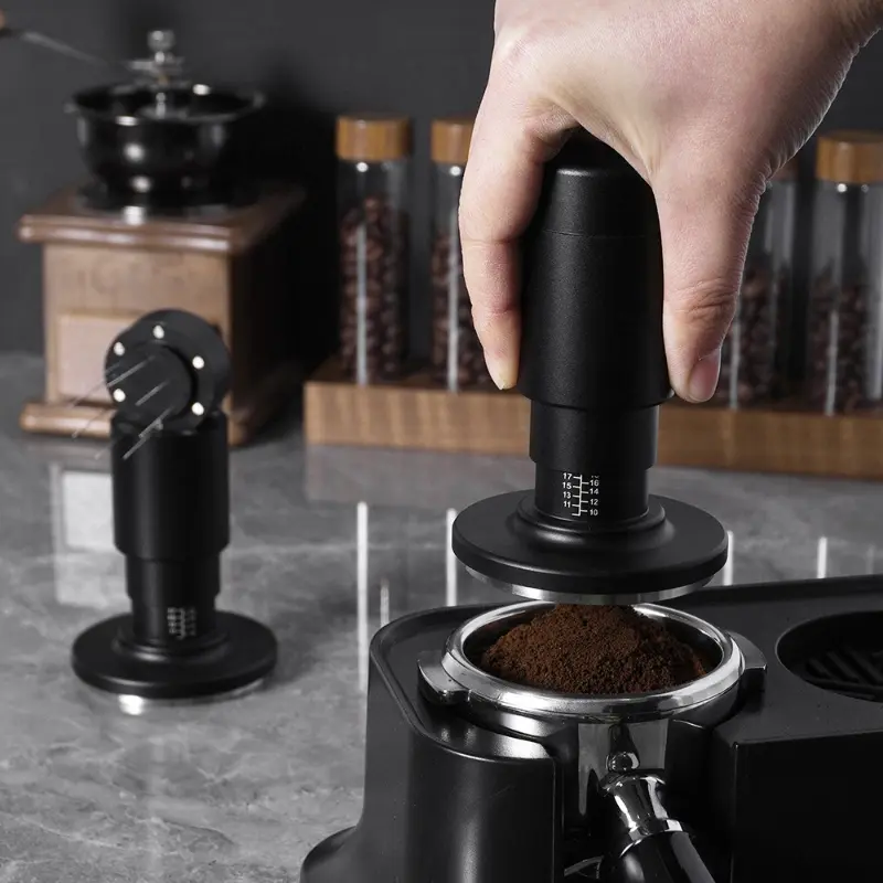 51/53/58mm 2 in 1 Coffee Powder Presser Loose Powder Needle Aluminum Alloy Handle Espresso Machine Balance Powder Presser