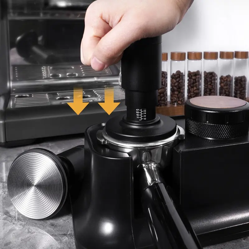 51/53/58mm 2 in 1 Coffee Powder Presser Loose Powder Needle Aluminum Alloy Handle Espresso Machine Balance Powder Presser