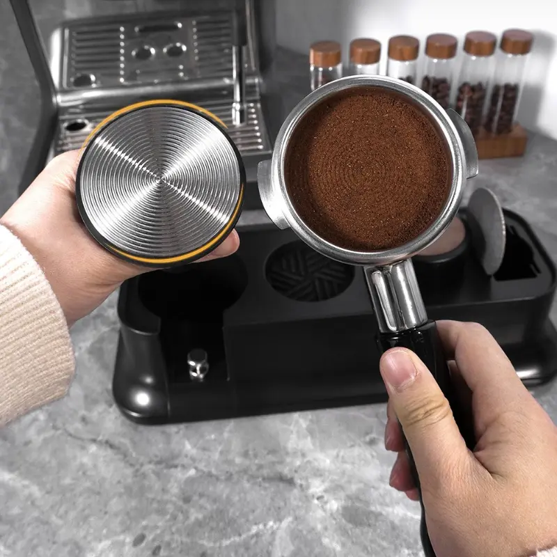 51/53/58mm 2 in 1 Coffee Powder Presser Loose Powder Needle Aluminum Alloy Handle Espresso Machine Balance Powder Presser