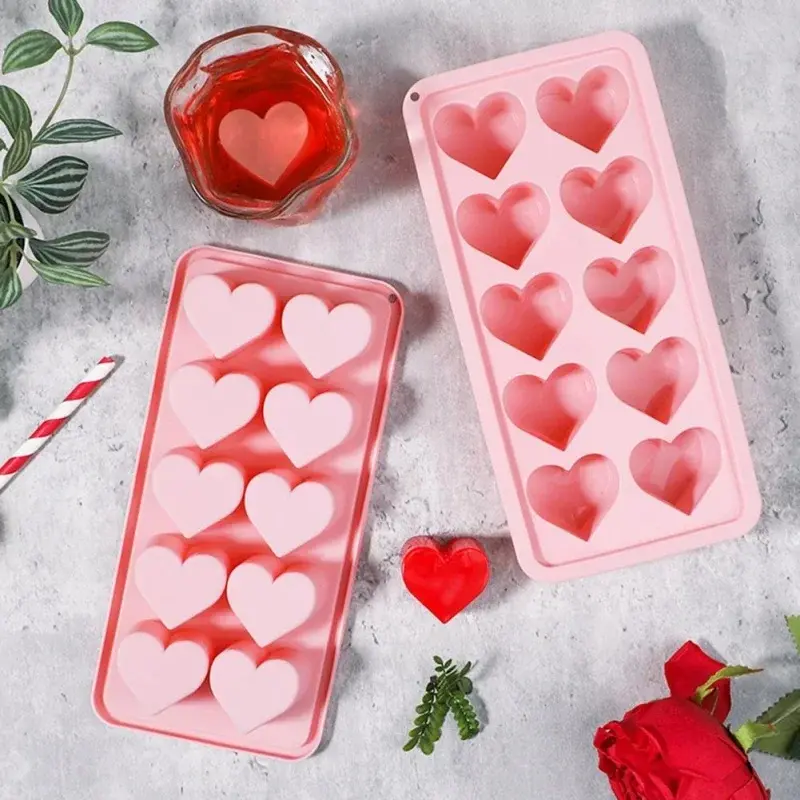 Ice Mold Heart-shaped Ice Block Mould Multifunctional DIY Pudding Candy Chocolate Soap Molds Kitchen Accessaries Party Supplies