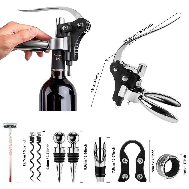 Red Wine Bottle Opener Set Zinc Alloy Rabbit Head Bottle Opener Chess Board Pattern Gift Box Set Bottle Opener Set Holiday Gift