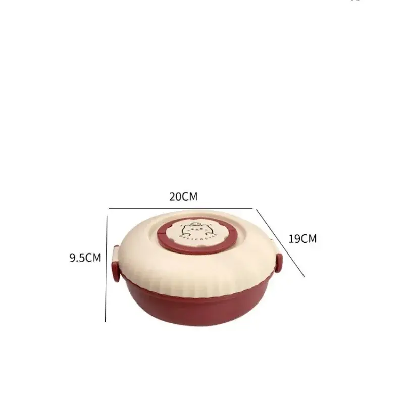 Large-capacity Double-layer Bento Box with Sauce Compartment Microwave Heat Plastic Lunch Box for Student Portable Lunch Box