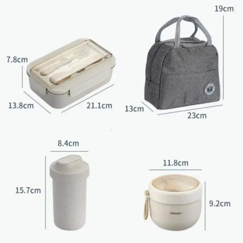 Lunch Box Portable Tableware Set Water Cup Soup Bowl Bento Box Cutlery Picnic Student Office Workers Food Containers Dinnerware