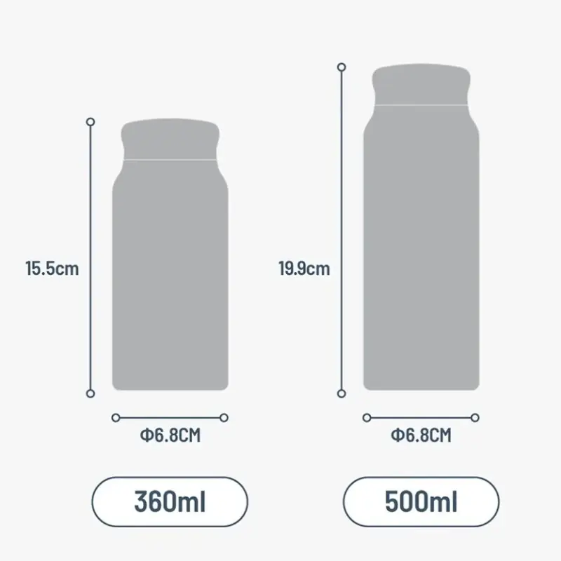 360/500ML Stainless Steel Insulated Cup Portable Water Bottle Coffee Cups Leak Proof Home Office Travel Water Cup Vacuum Flask