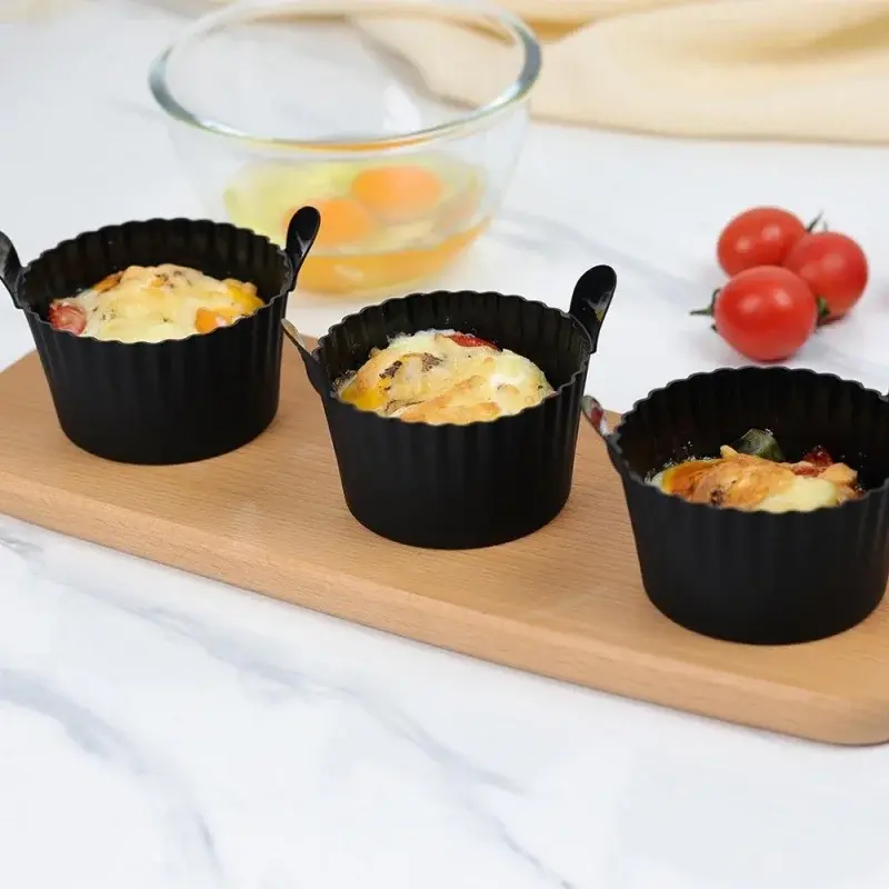 Silicone Basket Muffin Cup Mold Air fryer Oven Baking Tray Pizza Fried Chicken Basket Silicone Molds for Airfryer Microwave Oven
